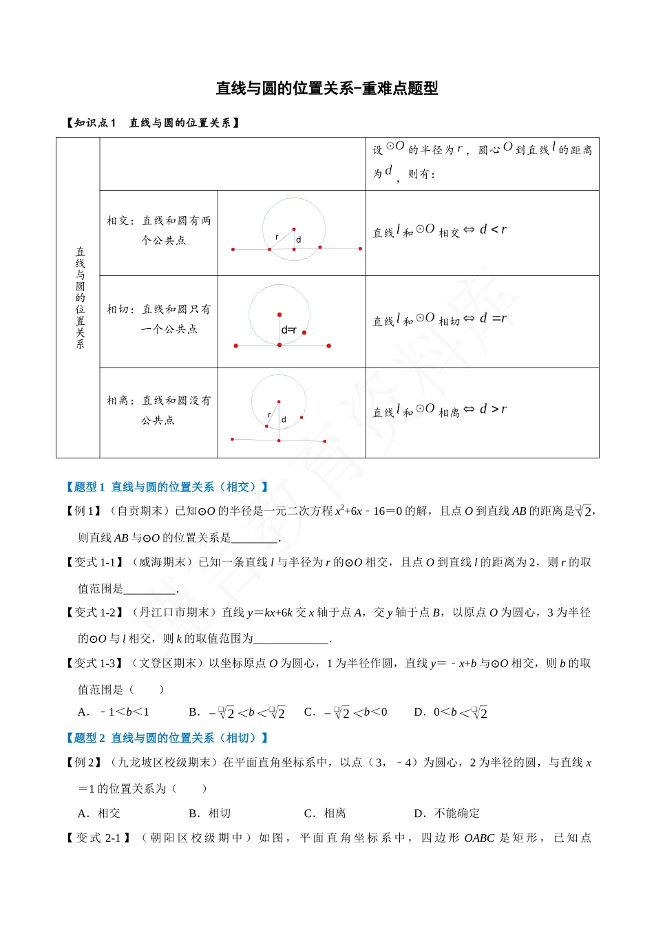 24-直线与圆的位置关系-重难点题型.docx_第1页