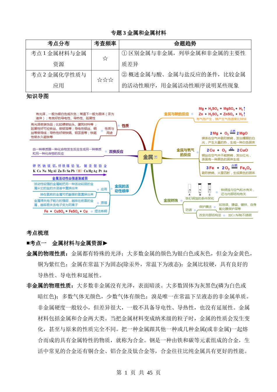 专题03 金属和金属材料.docx_第1页