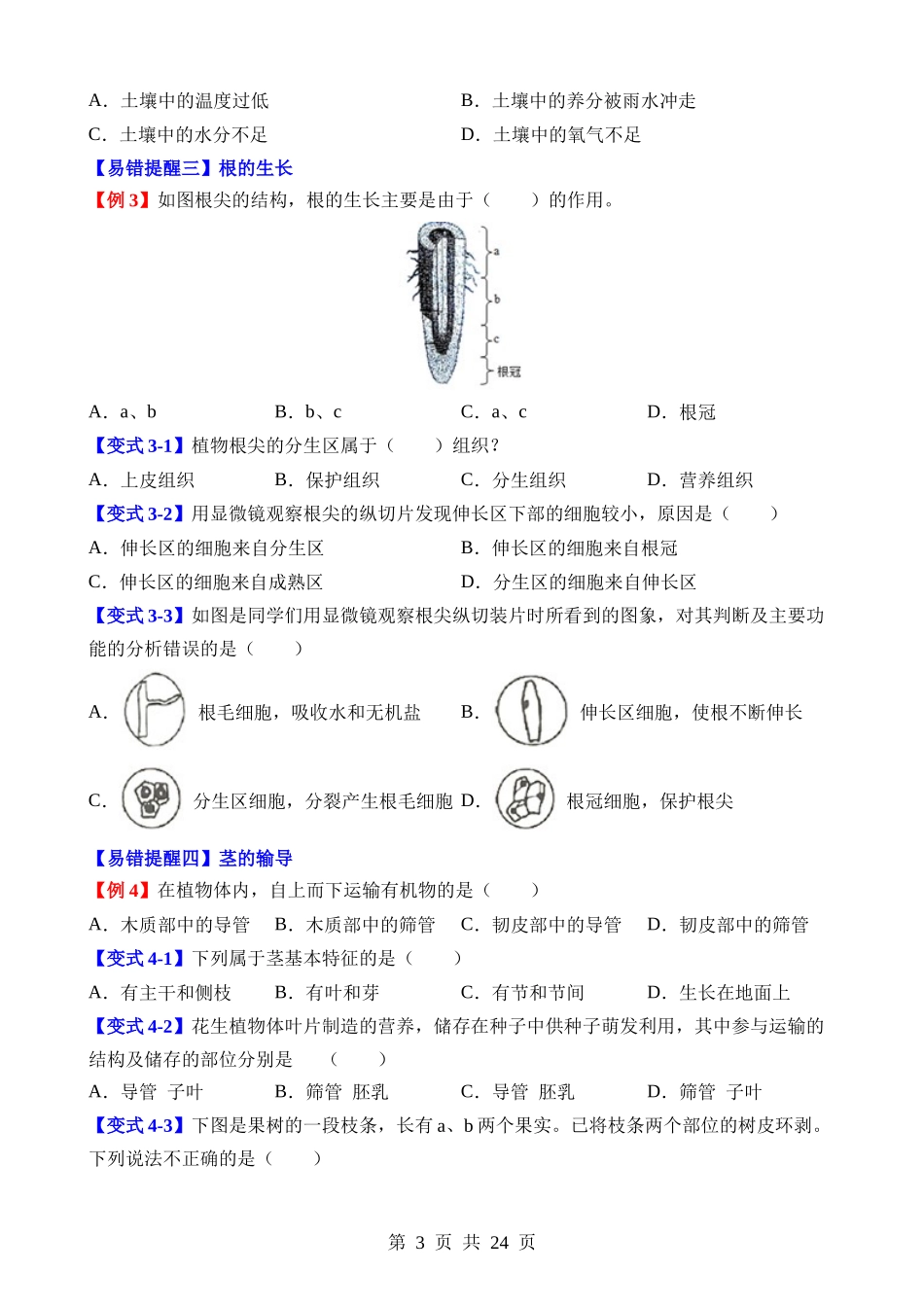 易错点04 绿色开花植物的生命周期.docx_第3页