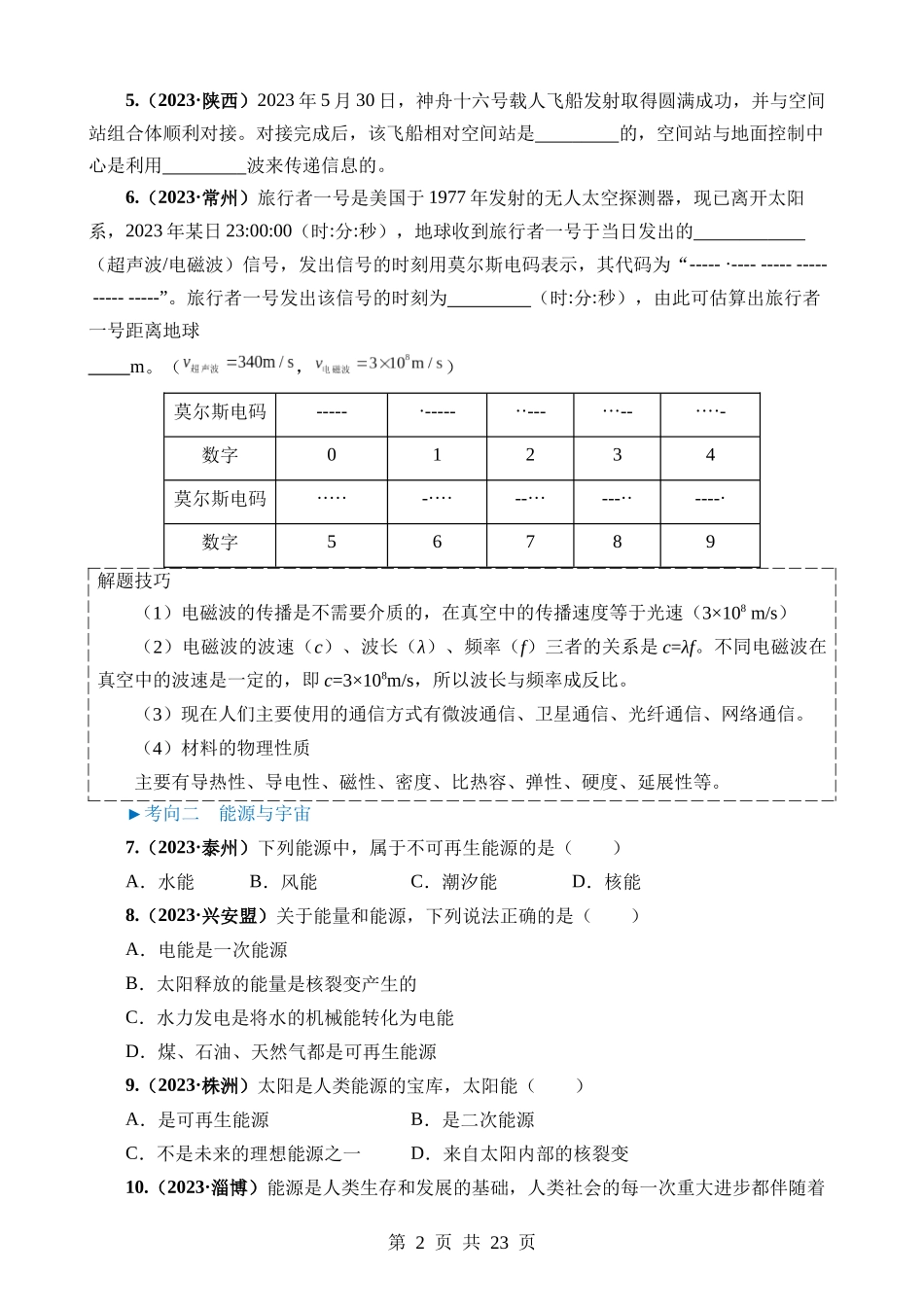 专题18 信息 材料 能源 宇宙.docx_第2页