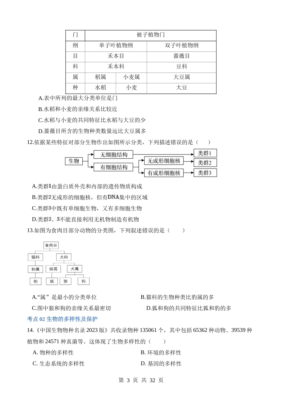 专题19 生物多样性及其保护（练习）.docx_第3页