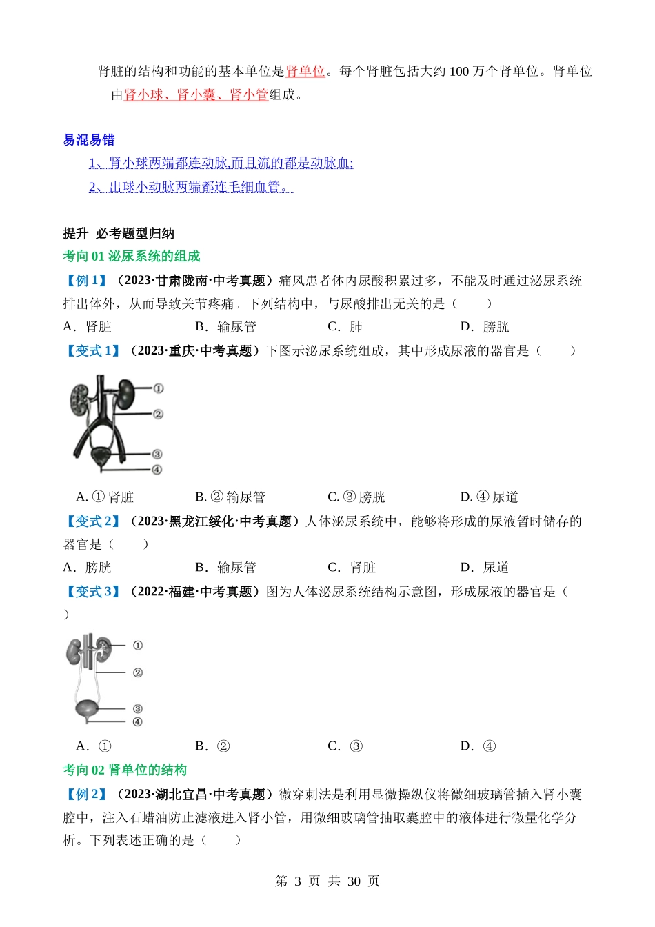 专题13 人体内废物的排出（讲义）.docx_第3页