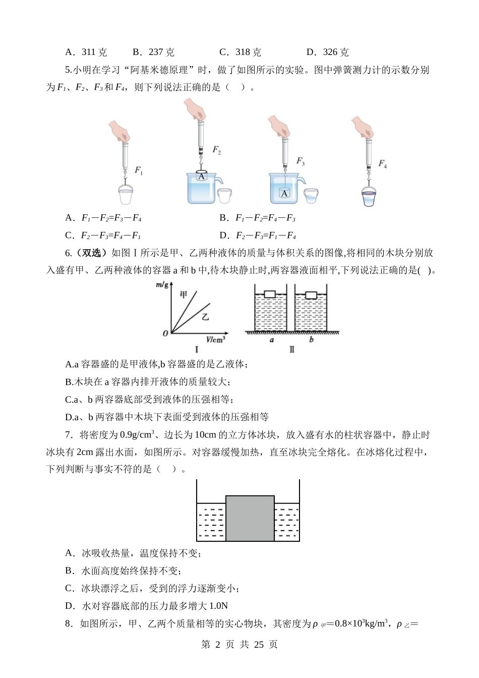 专题11 浮力（测试）.docx_第2页