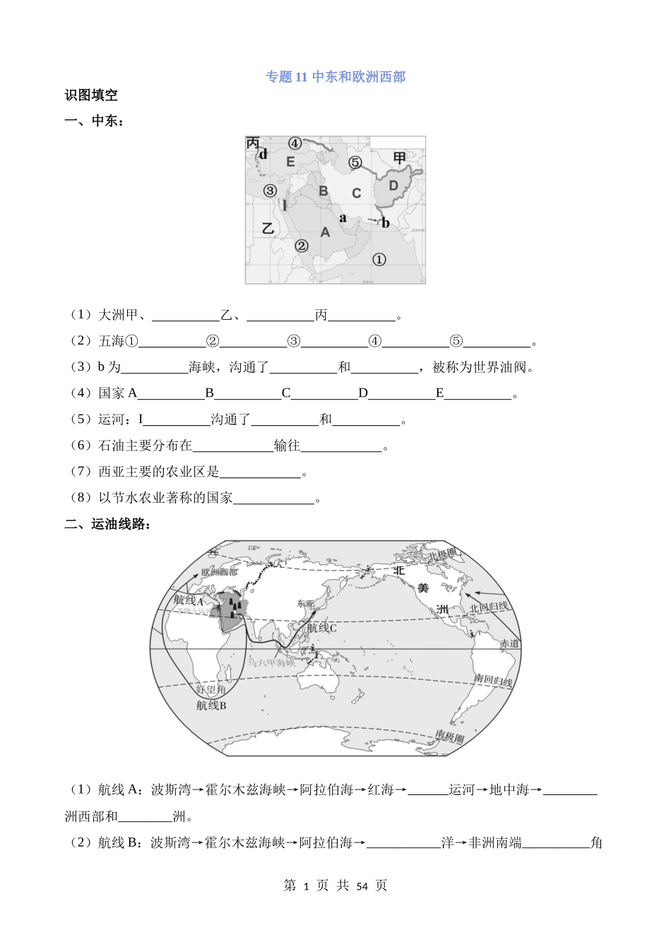 专题11_中东和欧洲西部.docx_第1页