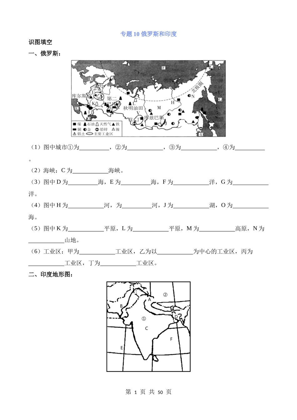 专题10_俄罗斯和印度.docx_第1页