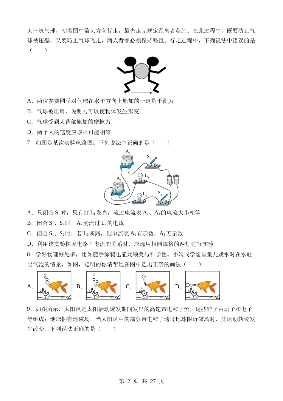 物理（山东济南卷）.docx_第2页