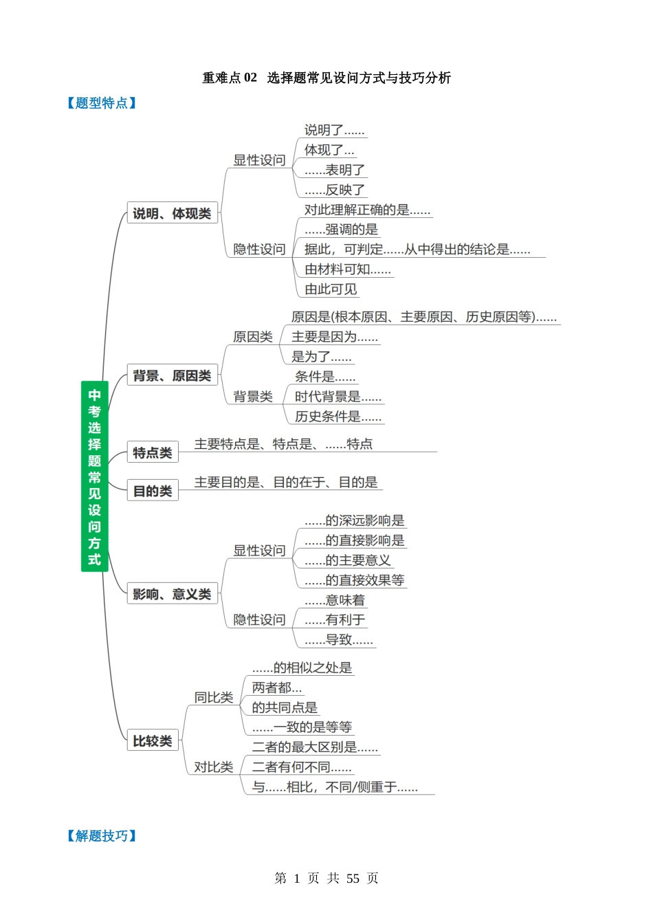 重难点02 选择题常见设问方式与技巧分析.docx_第1页