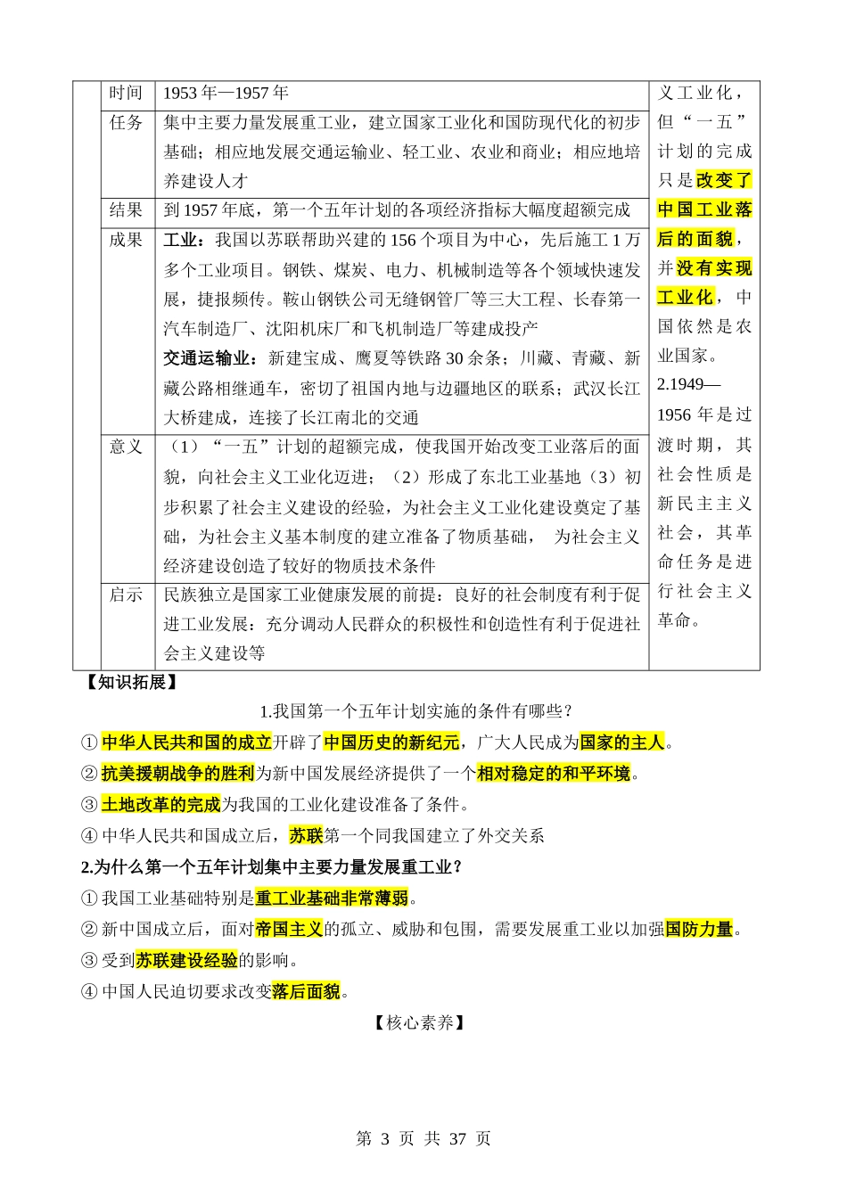 专题14 社会主义制度的建立与社会主义建设的探索（讲义）.docx_第3页