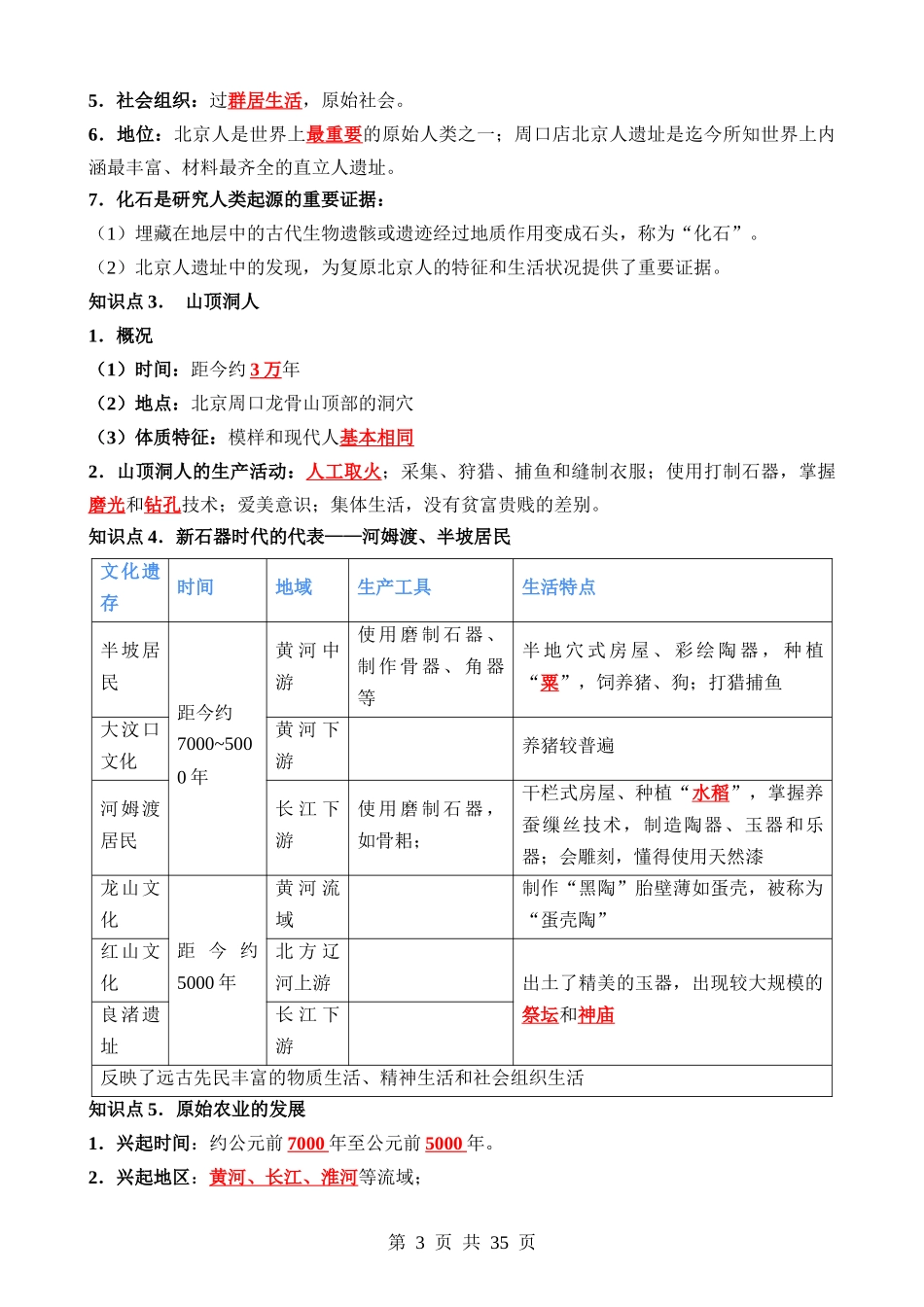 专题01 先秦时期：中国境内早期人类与文明的起源、早期国家与社会变革（讲义）.docx_第3页