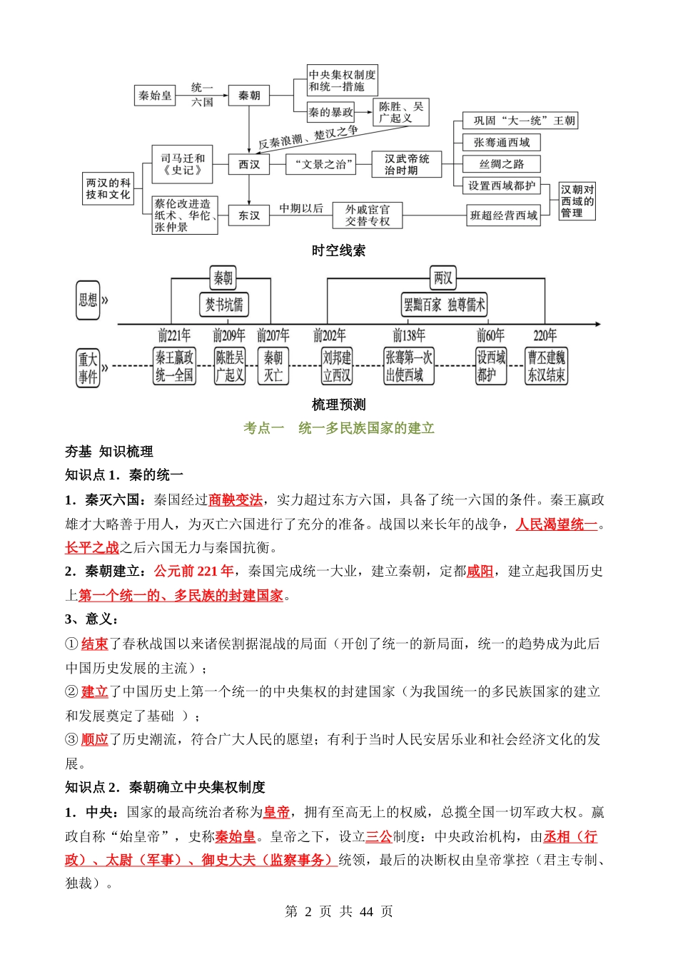 专题02 秦汉时期：统一多民族国家的建立和巩固（讲义）.docx_第2页