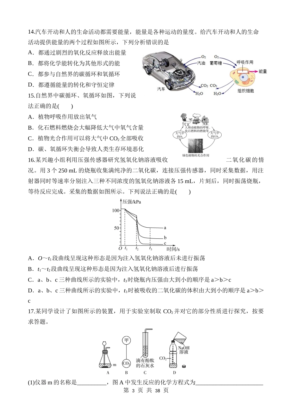 第09讲 碳和碳的氧化物 (练习).docx_第3页