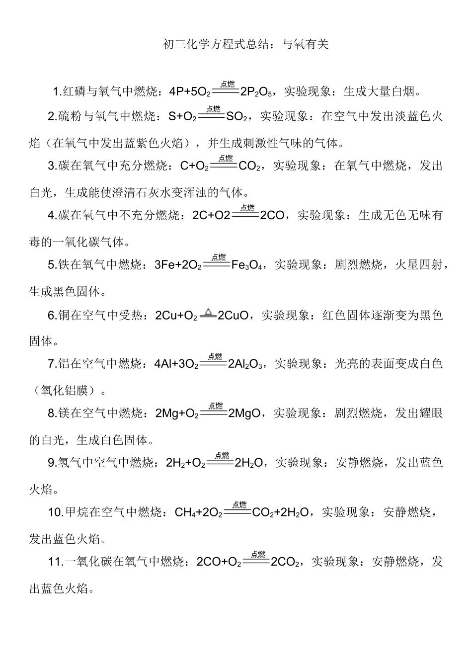 初三化学方程式总结.docx_第1页