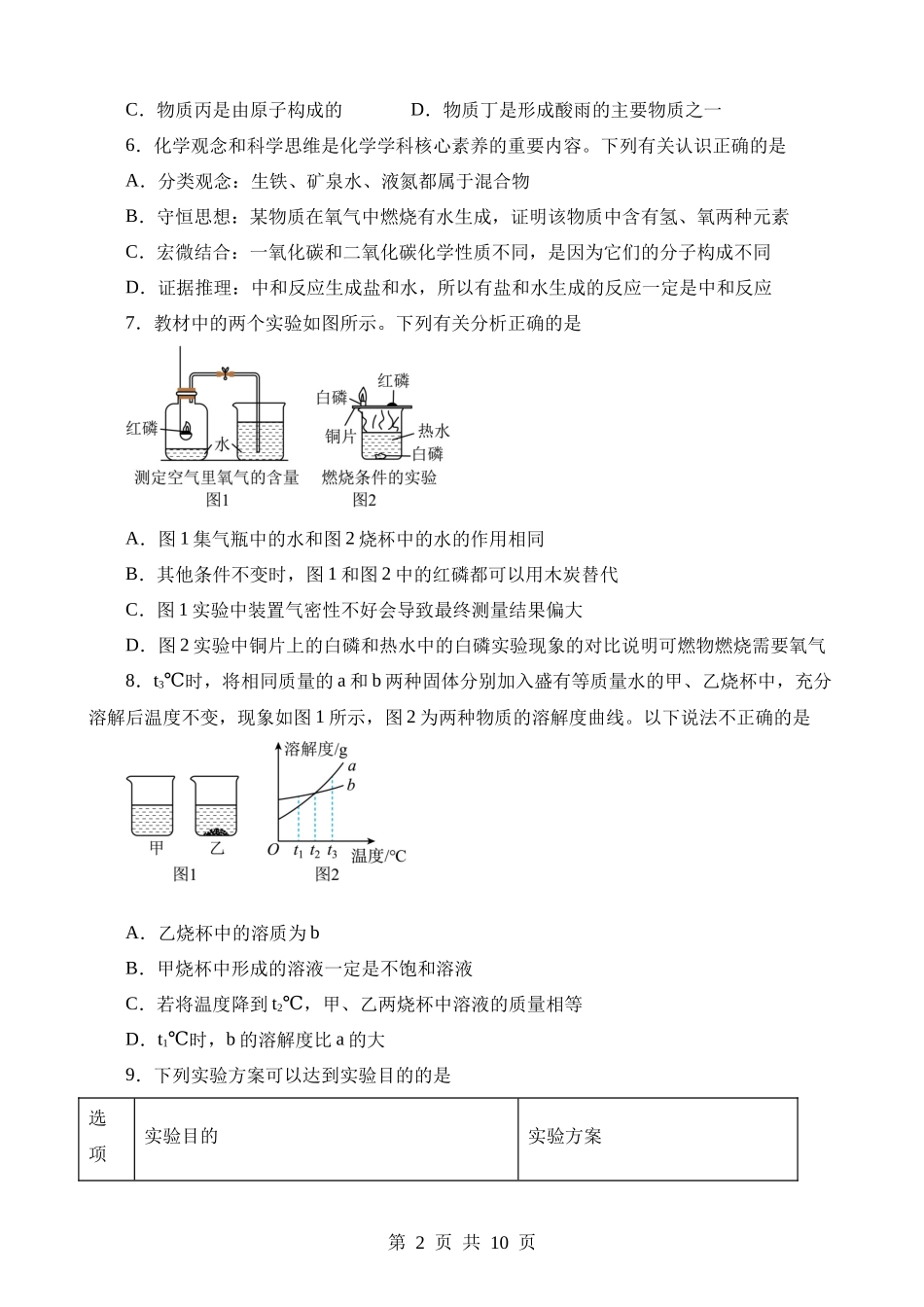 2023年湖北咸宁化学中考真题.docx_第2页