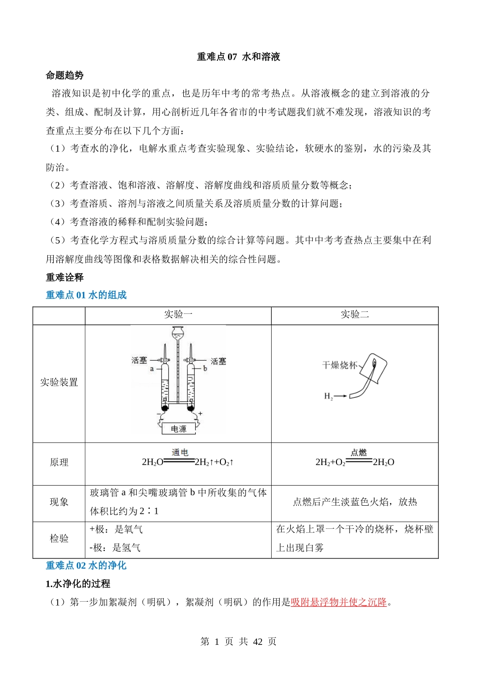 重难点07 水和溶液.docx_第1页