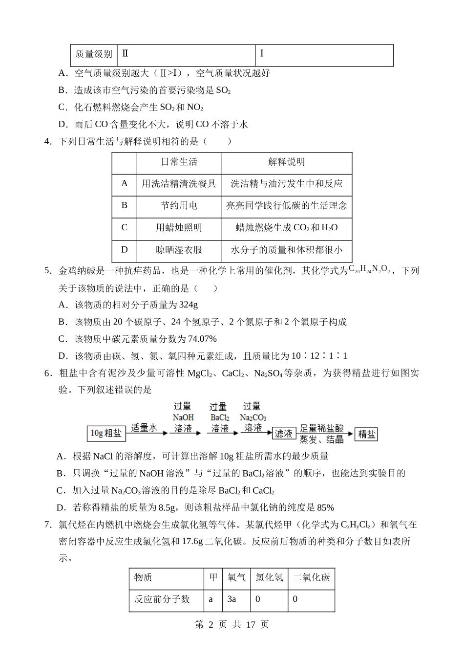 化学（武汉卷）.docx_第2页