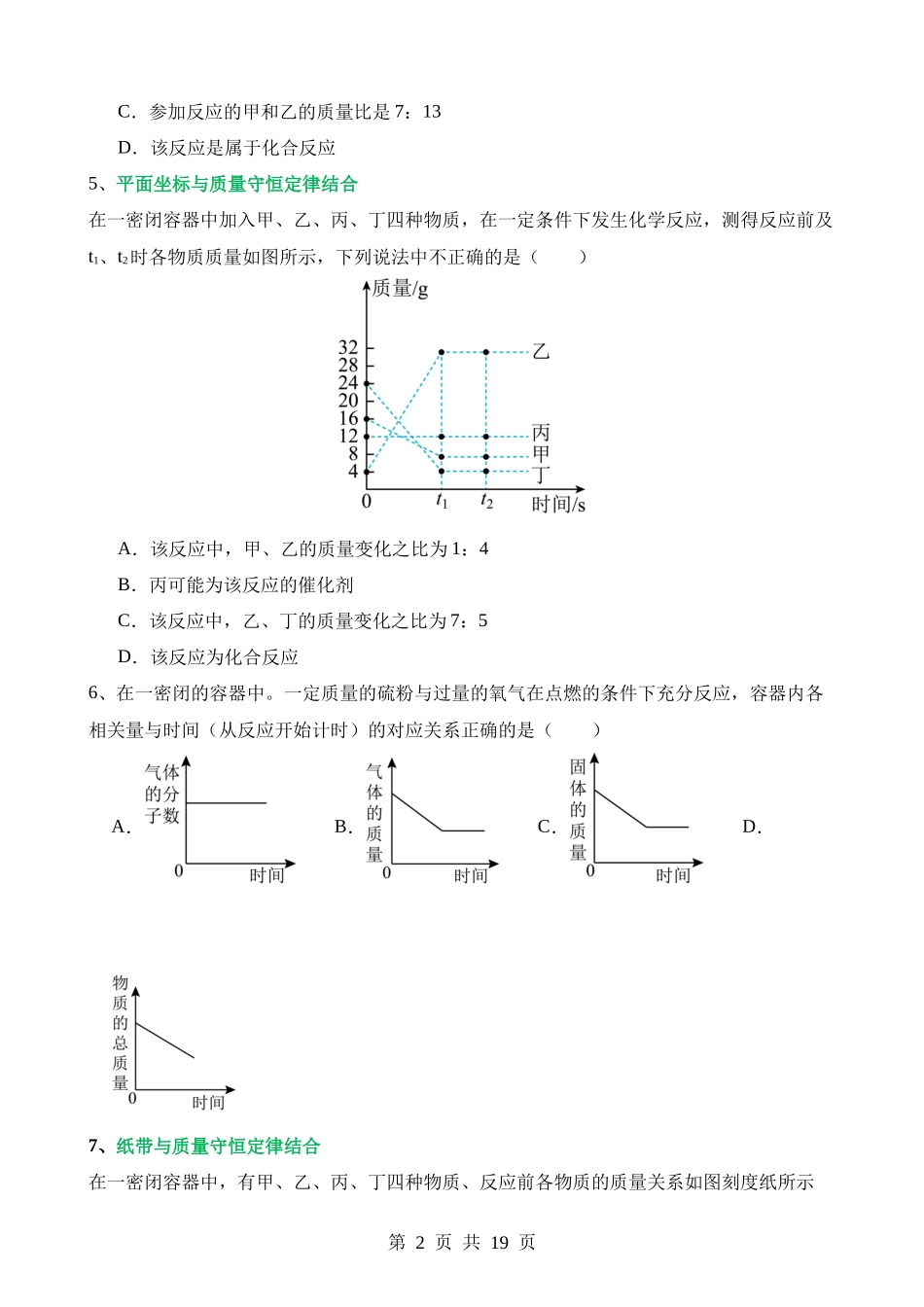 专题02 质量守恒定律 化学方程式（测试）.docx_第2页