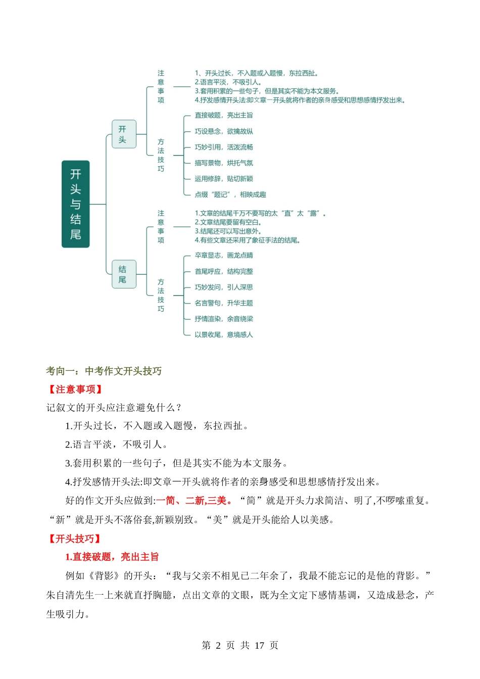 专题41 开头与结尾（讲义）.docx_第2页