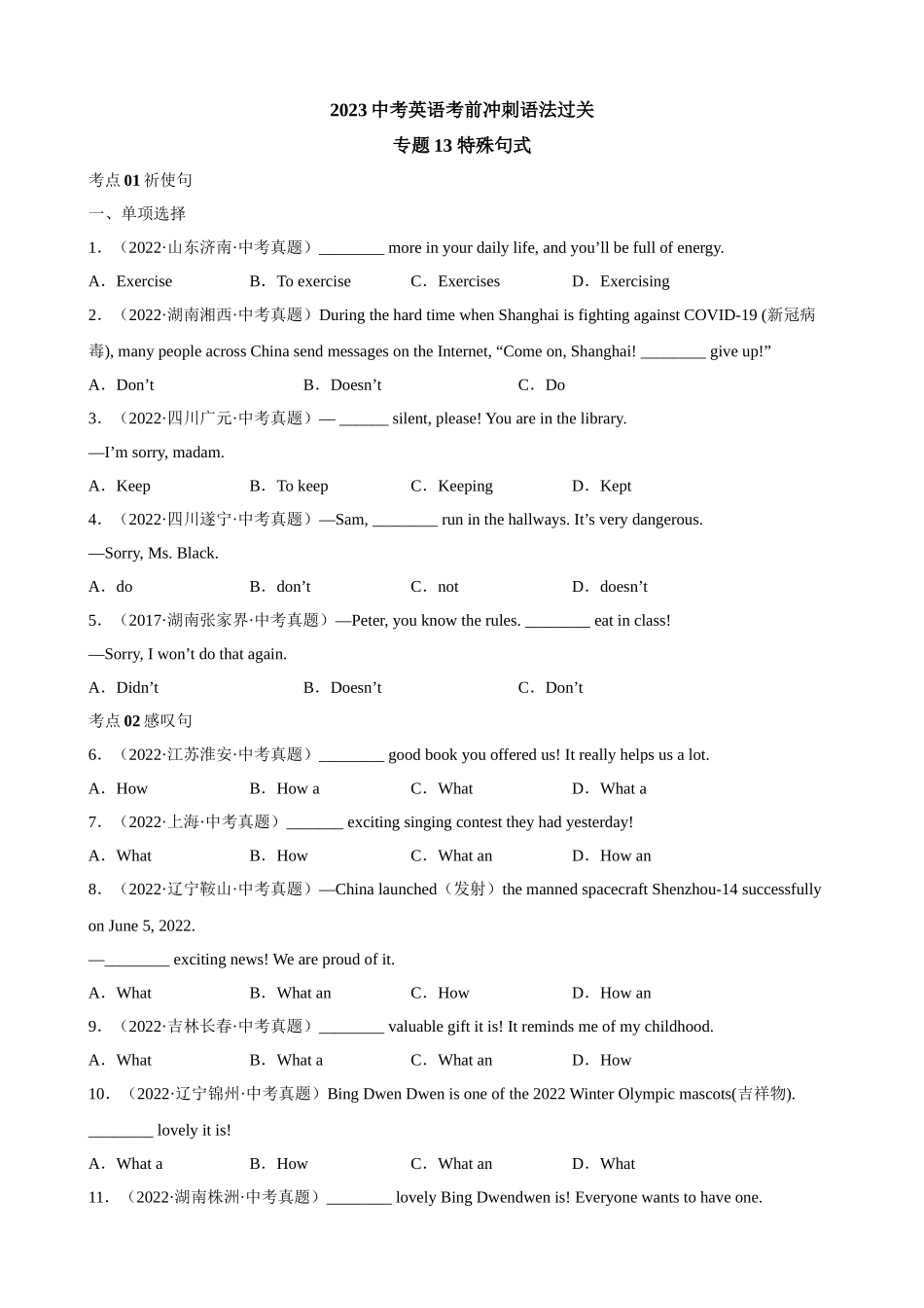 专题13_特殊句式.docx_第1页