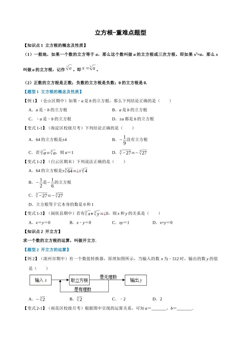 专项06-立方根-重难点题型.docx_第1页