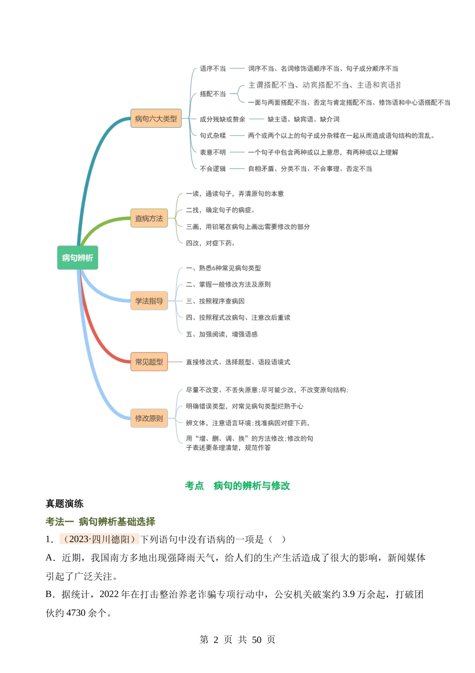 专题03 病句的辨析与修改（讲练）.docx_第2页