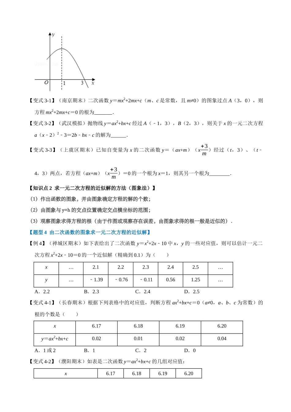 专项22-二次函数与一元二次方程-重难点题型.docx_第3页