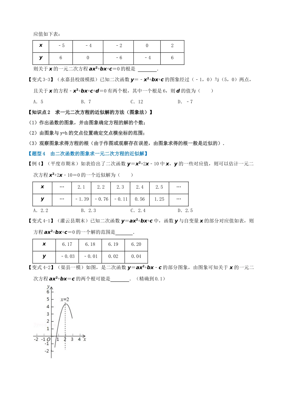 专项22-二次函数与一元二次方程-六大题型.docx_第3页