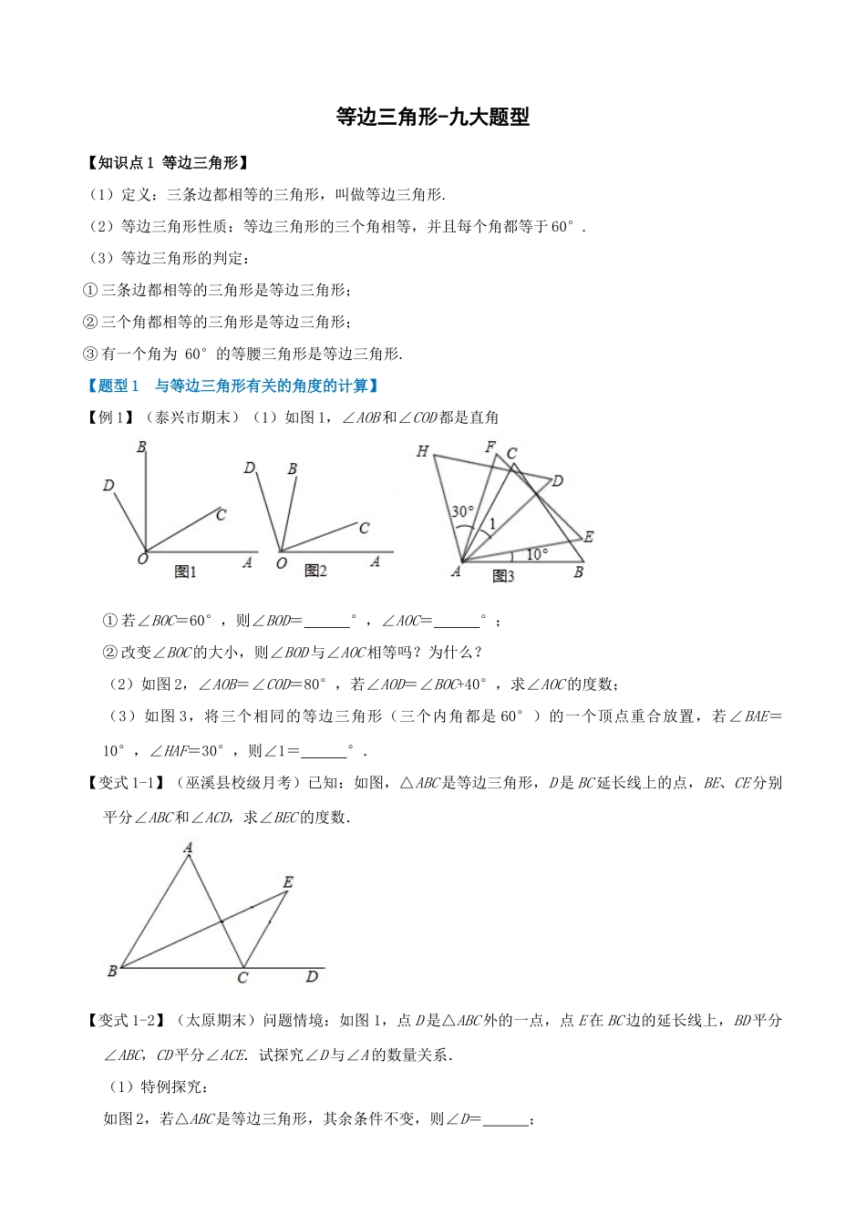 专项13-等边三角形-九大题型.docx_第1页