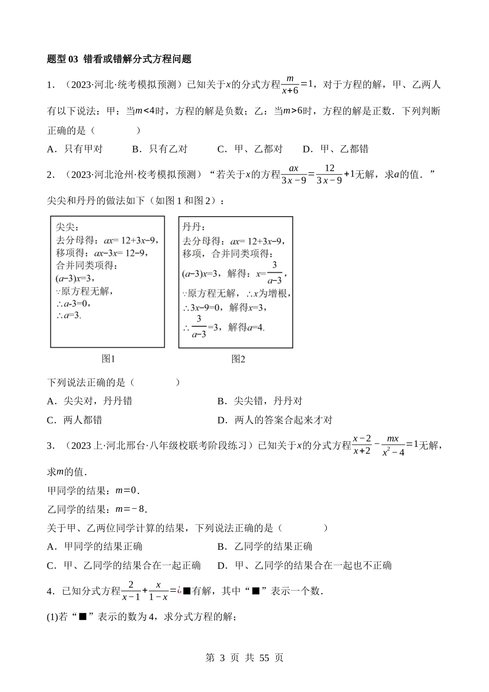 专题06 分式方程（练习）（9类题型）.docx_第3页