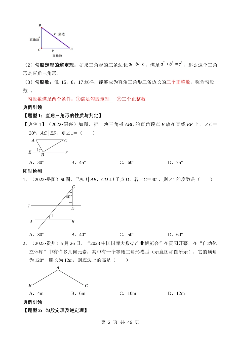 专题18 直角三角形（讲义）.docx_第2页