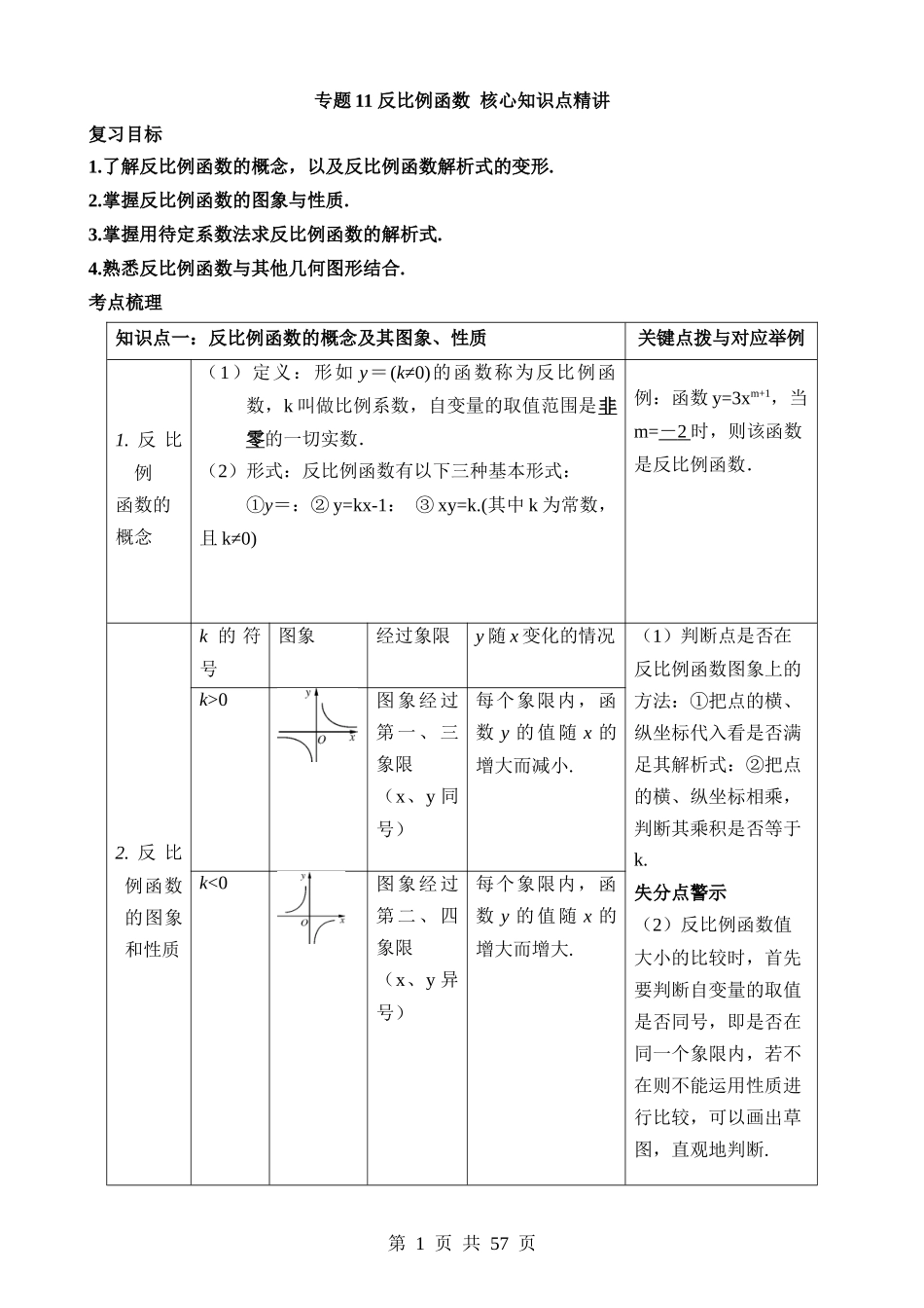 专题11 反比例函数（讲义）.docx_第1页