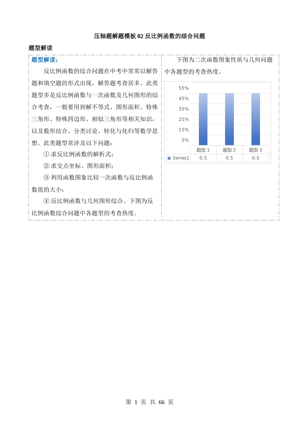 压轴题02 反比例函数的综合问题（3题型+解题模板+技巧精讲） (1).docx_第1页