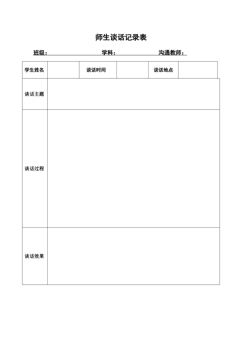 班主任必备表格_23.师生谈话记录表.doc_第1页