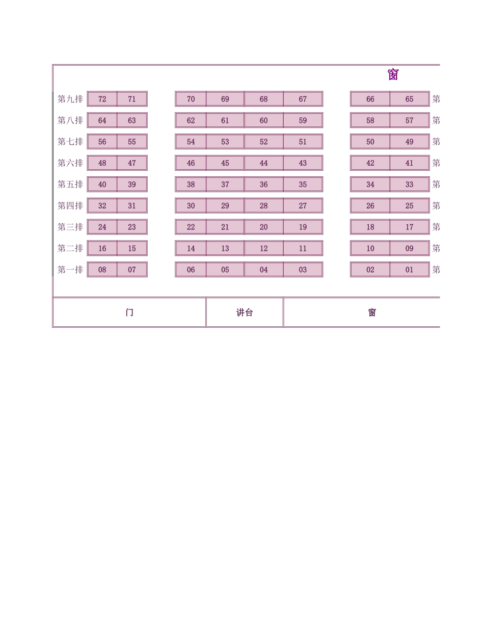 班主任必备表格_6.通用座位表.xlsx_第1页