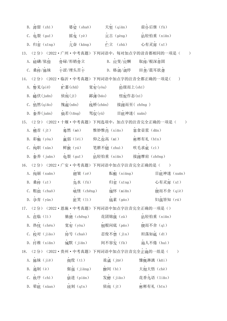 专题05_中考真题练_中考语文一轮复习之字音专项.docx_第3页