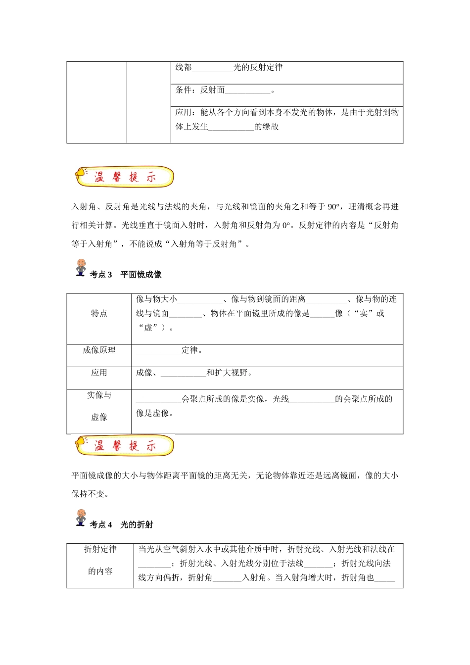 专题02 光现象(原卷版)-备战中考物理精选考点专练（知识清单+基础+拔高）_中考物理.docx_第2页