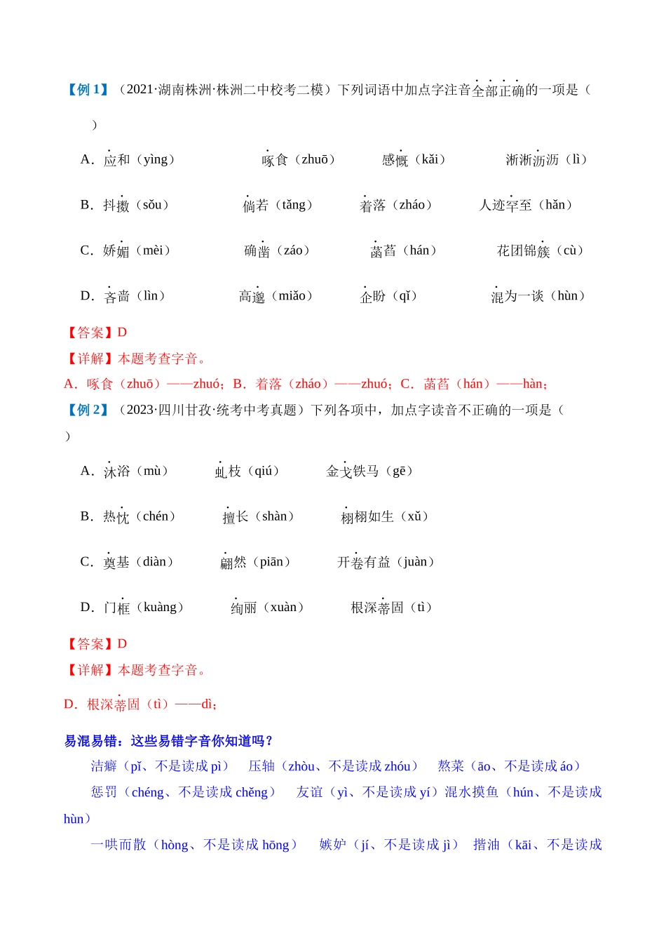 专题01 巧辨字音字形（讲义）_中考语文.docx_第3页