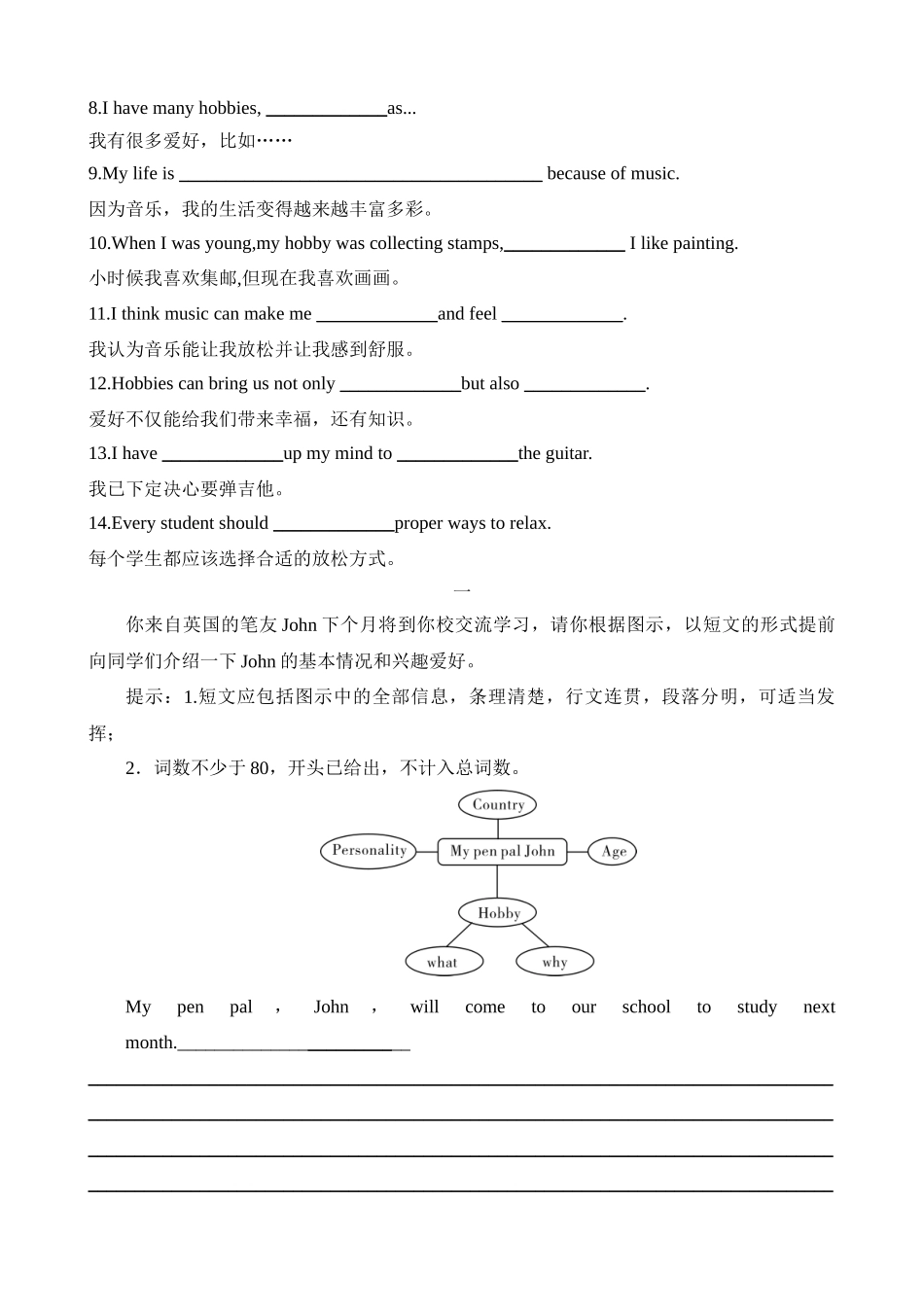 专题06 个人兴趣（词汇+句式+范文）_中考英语.docx_第2页