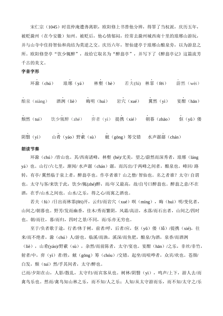 九上《醉翁亭记》知识梳理_中考语文.docx_第2页