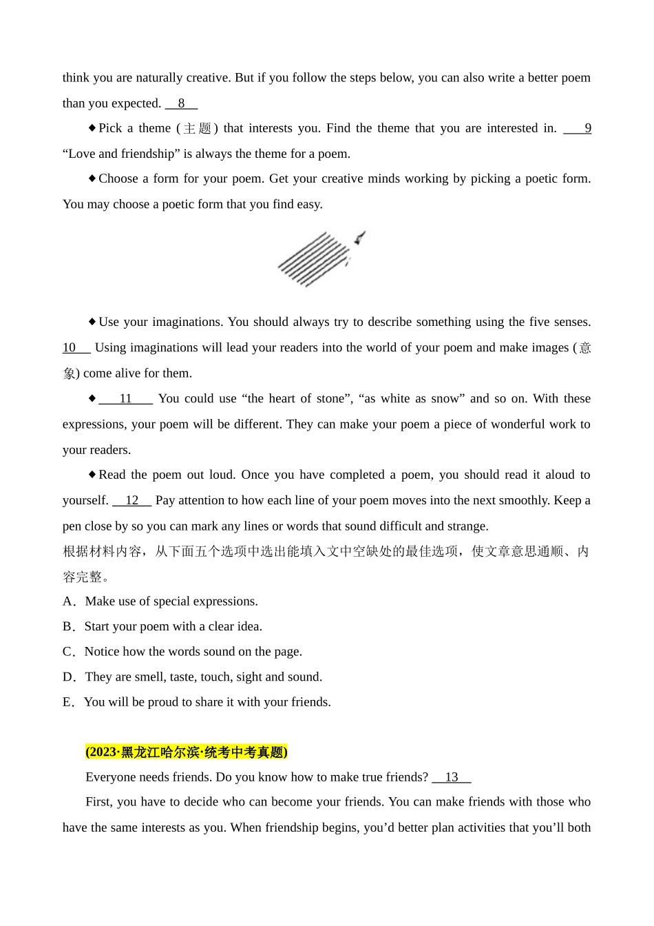 04 (完形填空5+阅读理解单选5)基础题型组合练_中考英语.docx_第3页