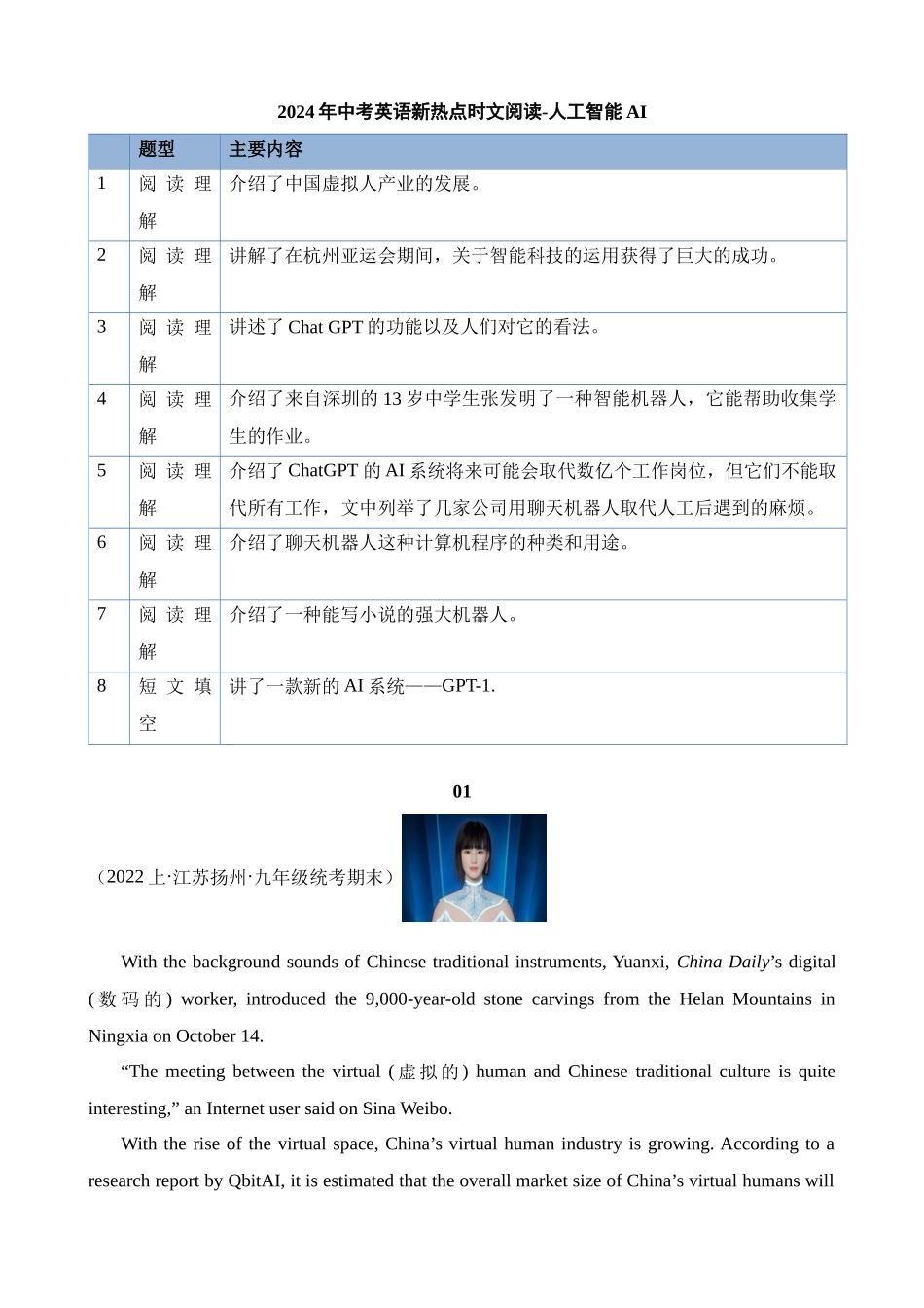 专题20 人工智能AI_中考英语.docx_第1页