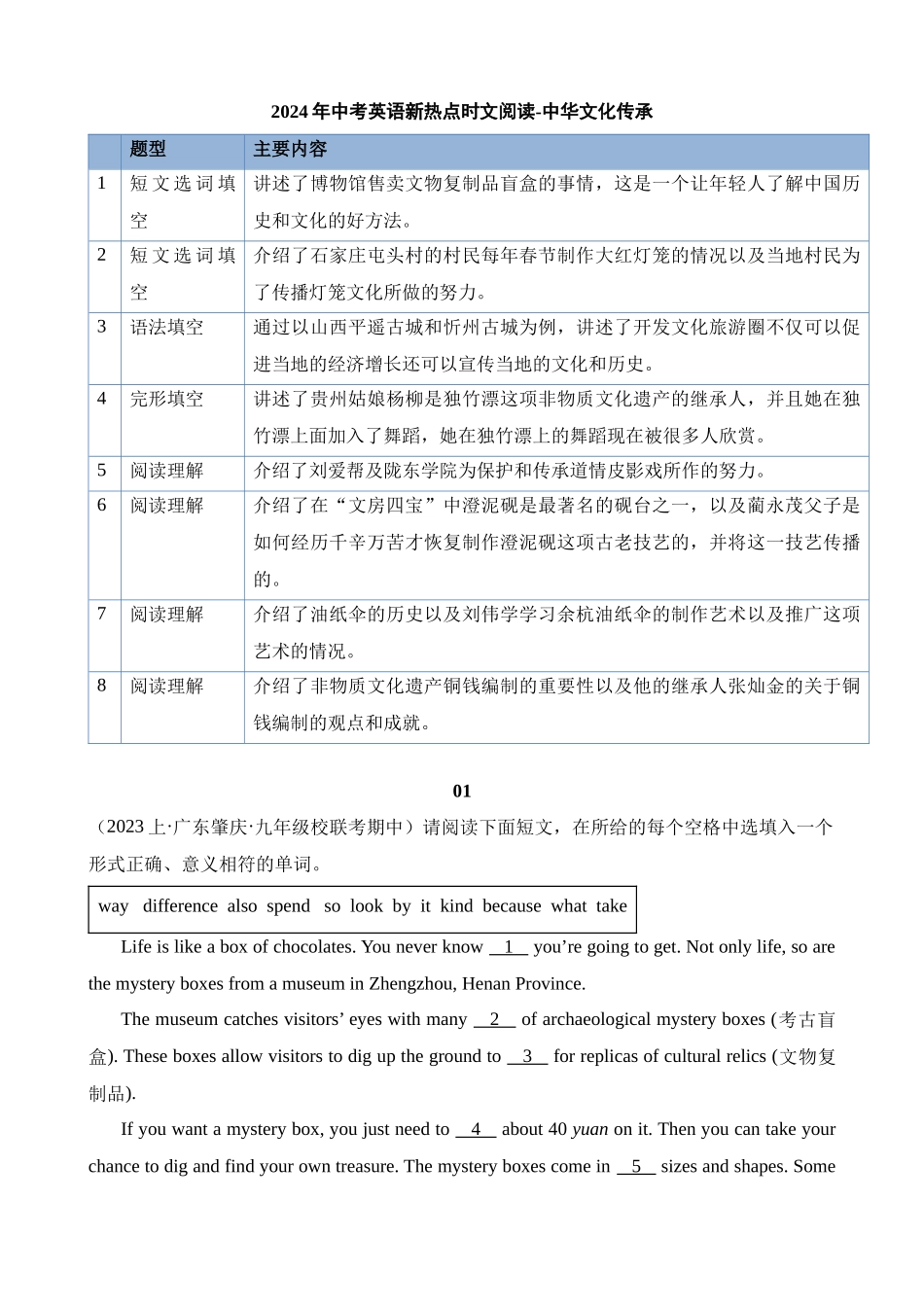 专题13 中华文化传承_中考英语.docx_第1页