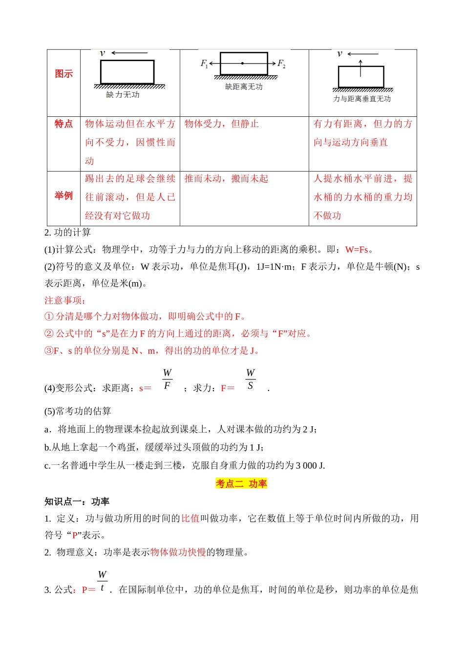 专题11 功和机械能（4大模块知识清单+4个易混易错+3种方法技巧+典例真题解析）_中考物理.docx_第2页