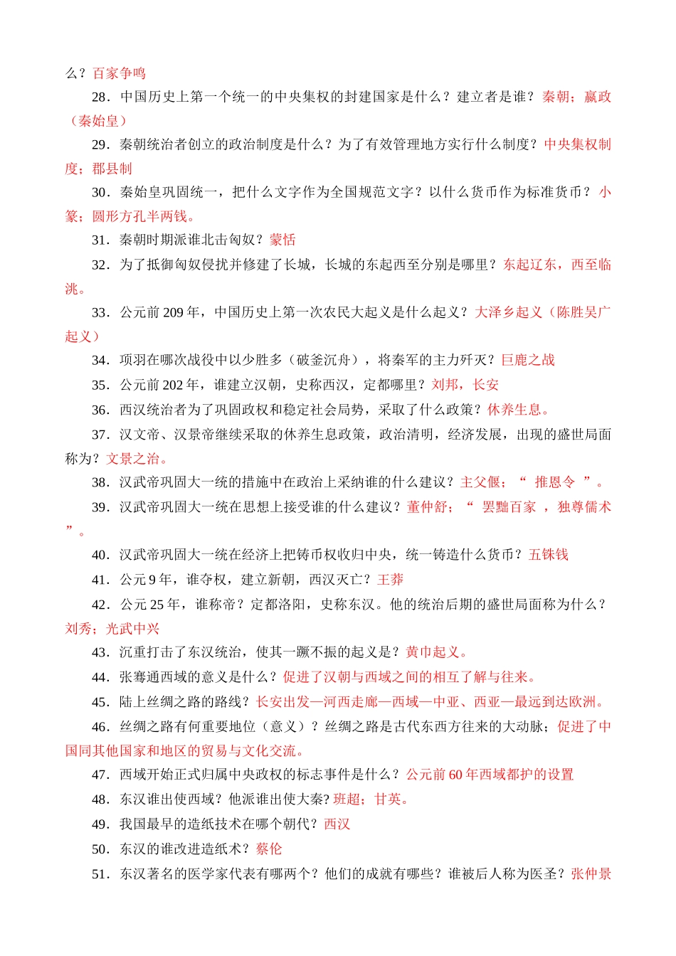 初中历史：问答式知识点汇总_中考历史.docx_第2页