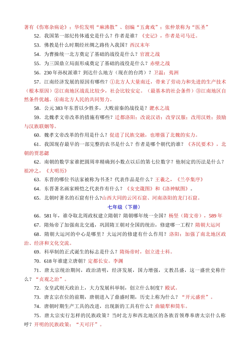 初中历史：问答式知识点汇总_中考历史.docx_第3页