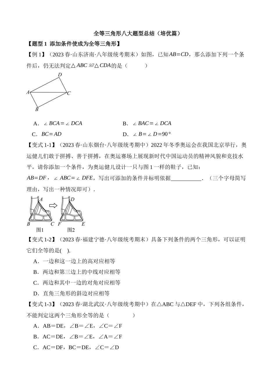 12-全等三角形-八大题型（培优）_中考数学.docx_第1页