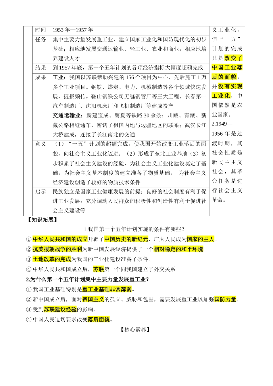 专题14 社会主义制度的建立与社会主义建设的探索（讲义）_中考历史.docx_第3页