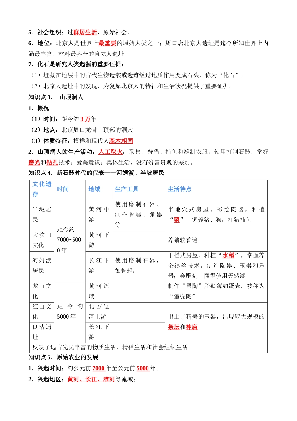 专题01 先秦时期：中国境内早期人类与文明的起源、早期国家与社会变革（讲义）_中考历史.docx_第3页