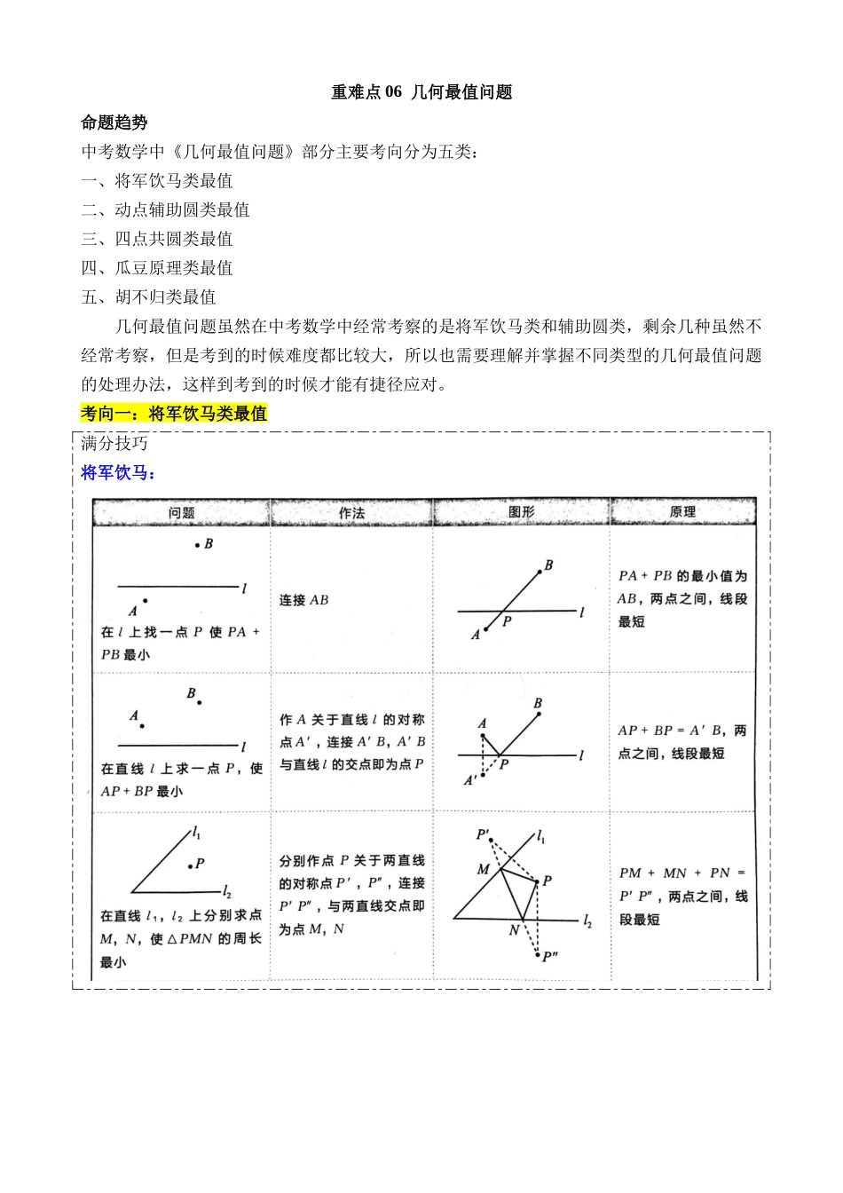 重难点06 几何最值问题_中考数学.docx_第1页