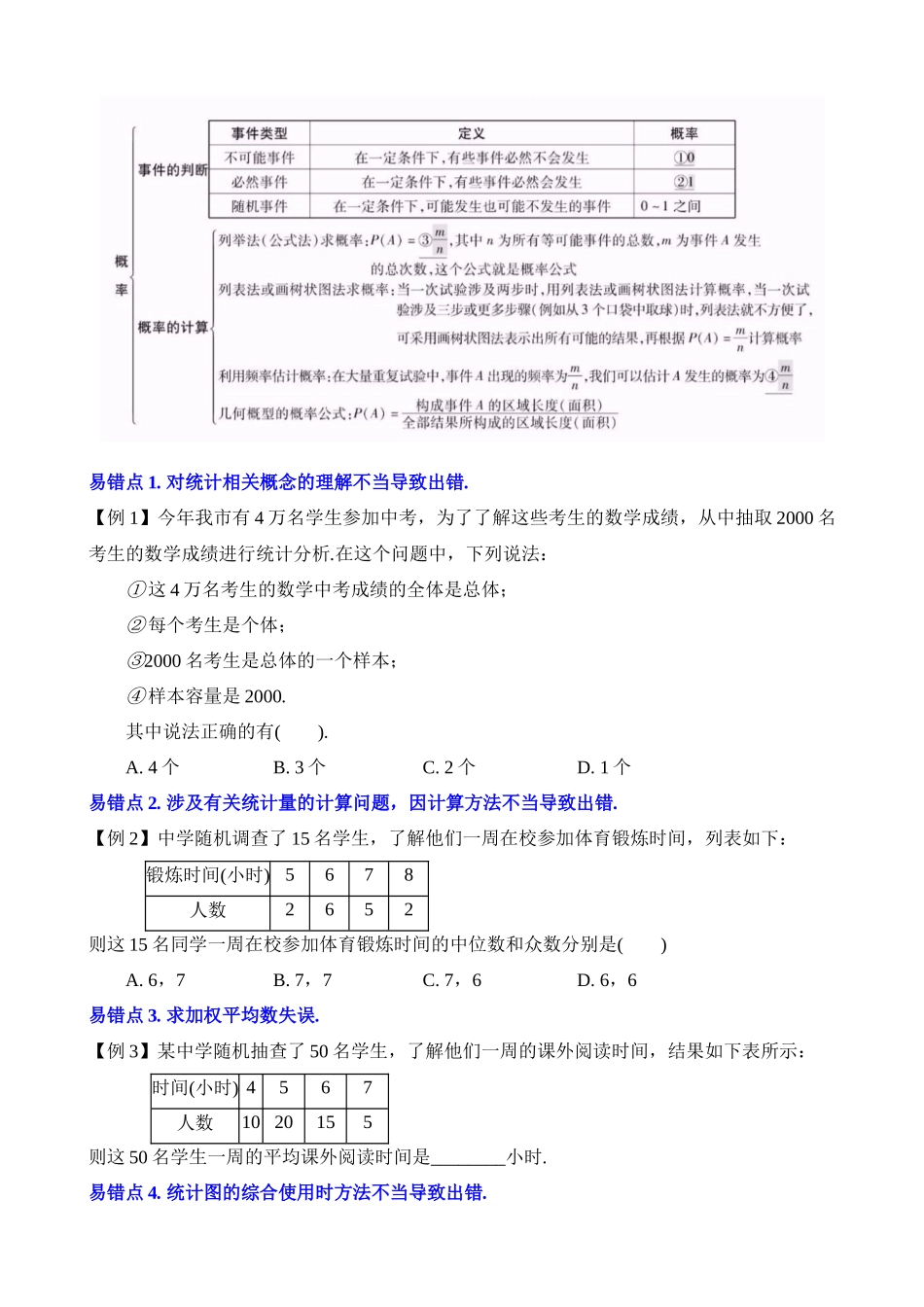 知识必备14 统计与概率（2大模块知识清单+7种易错清单+27个考试清单真题专练）_中考数学.docx_第3页