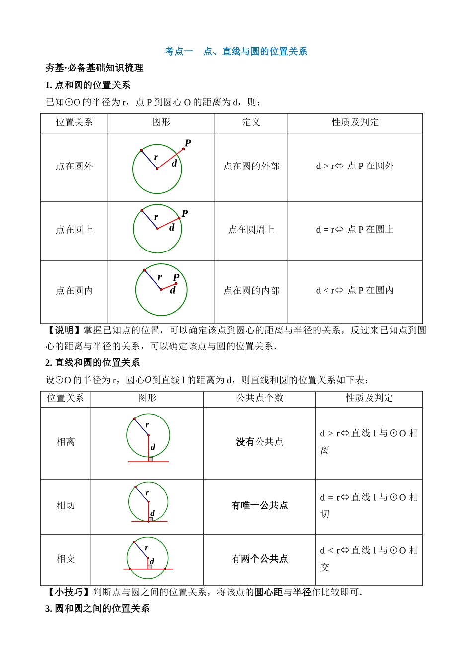 专题27 与圆有关的位置关系（讲义）（3考点+30题型+2类型）_中考数学.docx_第2页